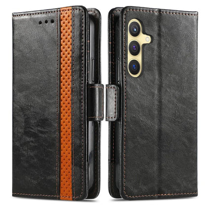 CASENEO 002 Series For Samsung Galaxy S24 Case RFID Blocking Splicing Wallet Phone Cover