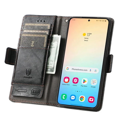 CASENEO 002 Series For Samsung Galaxy S24 Case RFID Blocking Splicing Wallet Phone Cover
