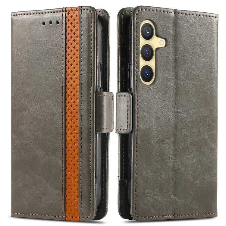 CASENEO 002 Series For Samsung Galaxy S24 Case RFID Blocking Splicing Wallet Phone Cover