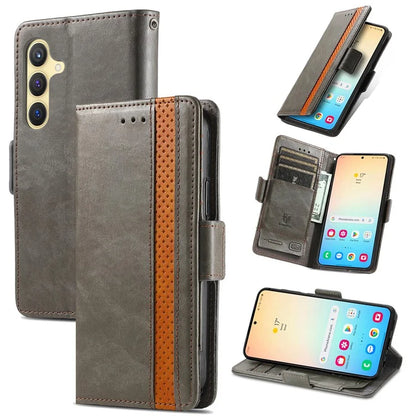 CASENEO 002 Series For Samsung Galaxy S24 Case RFID Blocking Splicing Wallet Phone Cover