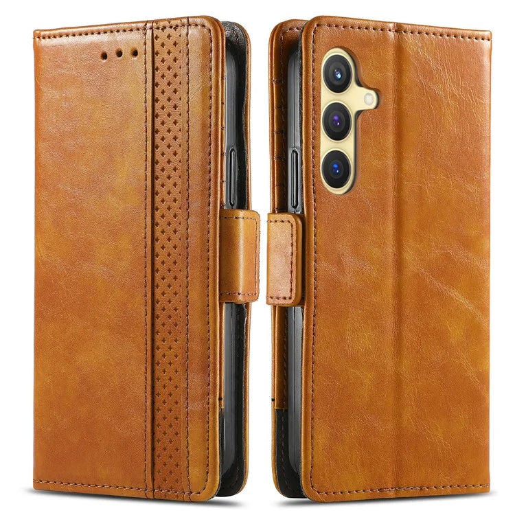 CASENEO 002 Series For Samsung Galaxy S24 Case RFID Blocking Splicing Wallet Phone Cover