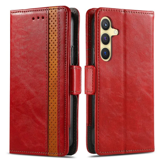 CASENEO 002 Series For Samsung Galaxy S24+ Case PU Leather Stand RFID Blocking Cover