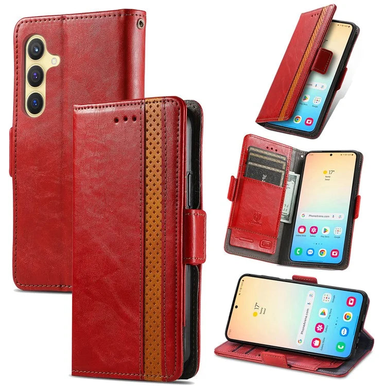 CASENEO 002 Series For Samsung Galaxy S24+ Case PU Leather Stand RFID Blocking Cover