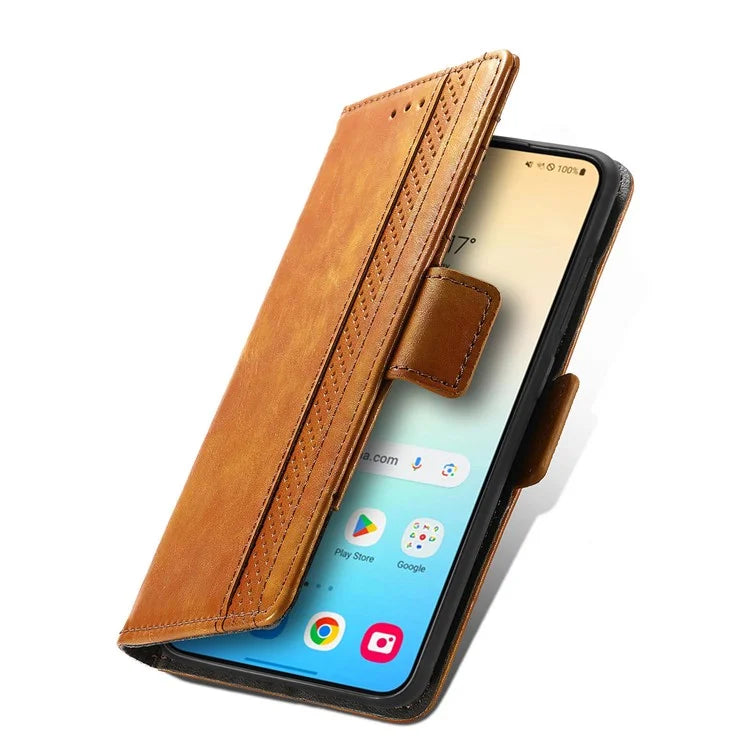 CASENEO 002 Series For Samsung Galaxy S24+ Case PU Leather Stand RFID Blocking Cover
