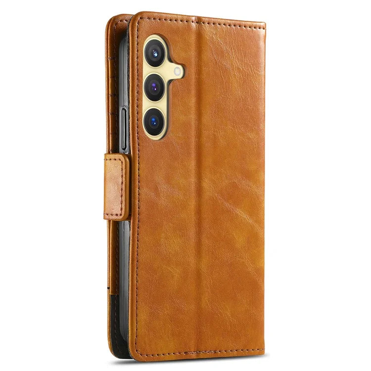 CASENEO 002 Series For Samsung Galaxy S24+ Case PU Leather Stand RFID Blocking Cover