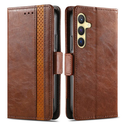 CASENEO 002 Series For Samsung Galaxy S24+ Case PU Leather Stand RFID Blocking Cover