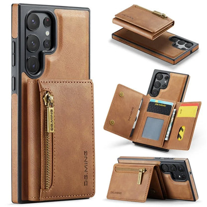 DG.MING M5 Series For Samsung Galaxy S22 Ultra 5G Case RFID Blocking Wallet Phone Cover