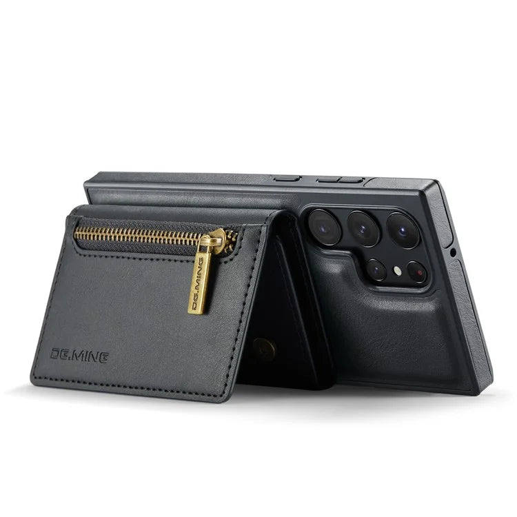 DG.MING M5 Series For Samsung Galaxy S22 Ultra 5G Case RFID Blocking Wallet Phone Cover