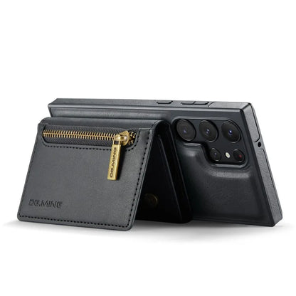 DG.MING M5 Series For Samsung Galaxy S22 Ultra 5G Case RFID Blocking Wallet Phone Cover