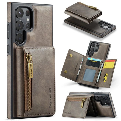 DG.MING M5 Series For Samsung Galaxy S22 Ultra 5G Case RFID Blocking Wallet Phone Cover