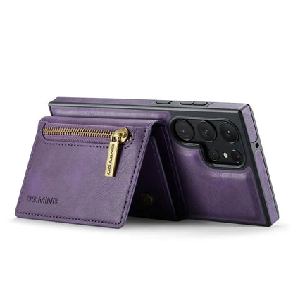 DG.MING M5 Series For Samsung Galaxy S22 Ultra 5G Case RFID Blocking Wallet Phone Cover