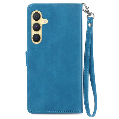 For Samsung Galaxy S24 Case Flower Imprinted Wallet Leather Phone Cover