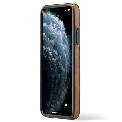 DG.MING For iPhone 11 Pro Max Case Leather Coating Phone Cover Wireless Charging