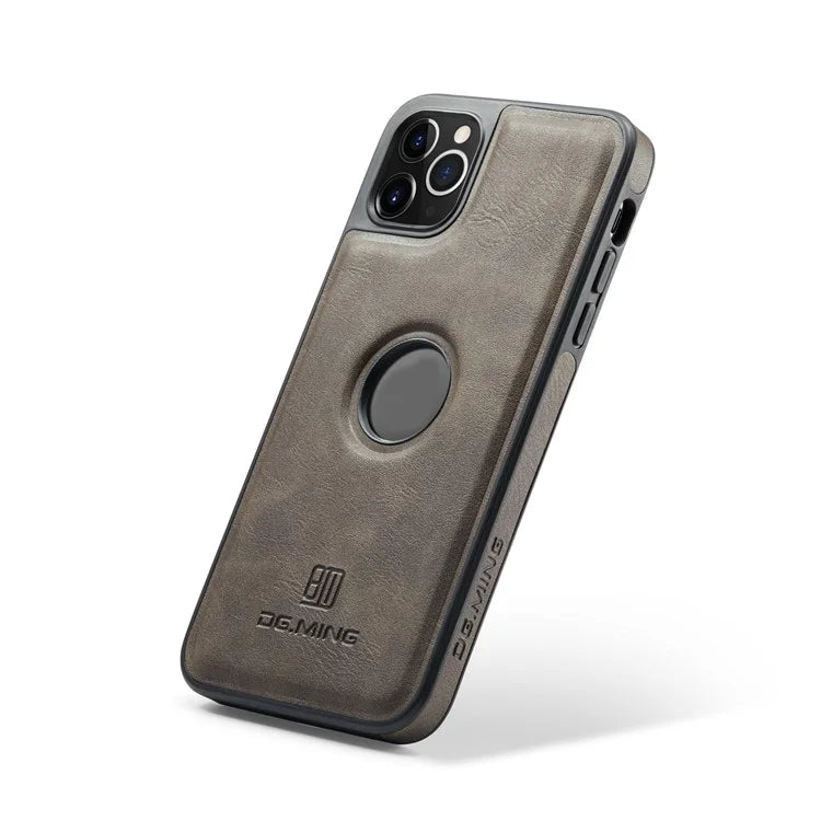 DG.MING For iPhone 11 Pro Max Case Leather Coating Phone Cover Wireless Charging