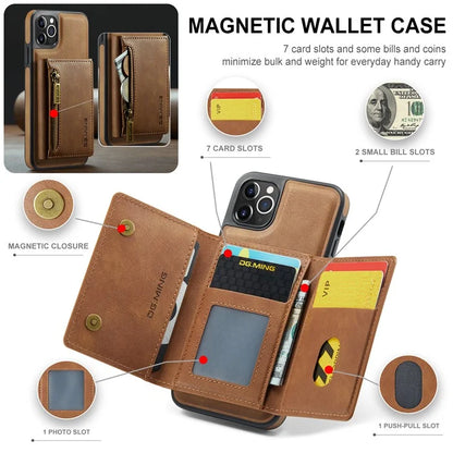 DG.MING M5 Series For iPhone 11 Pro Max Leather Case Detachable Magnetic Wallet