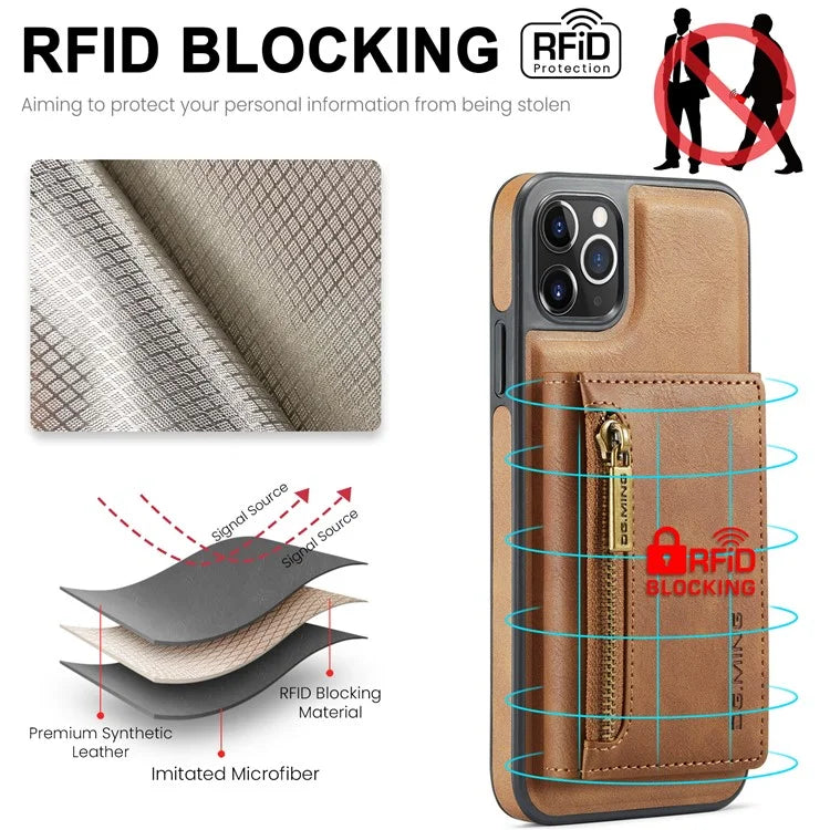 DG.MING M5 Series For iPhone 11 Pro Max Leather Case Detachable Magnetic Wallet