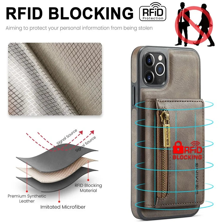 DG.MING M5 Series For iPhone 11 Pro Max Leather Case Detachable Magnetic Wallet