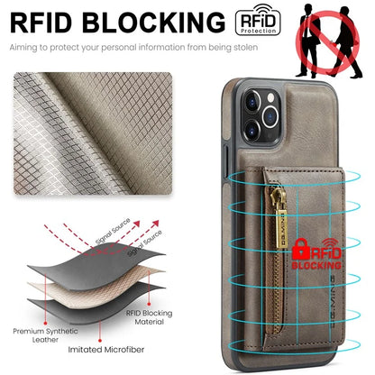 DG.MING M5 Series For iPhone 11 Pro Max Leather Case Detachable Magnetic Wallet