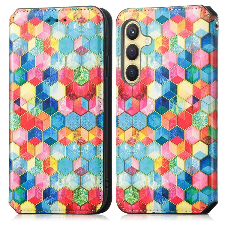 CASENEO 001 Series for Samsung Galaxy S24+ Leather Case RFID Blocking Phone Wallet Cover