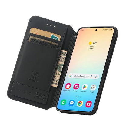 CASENEO 001 Series for Samsung Galaxy S24+ Leather Case RFID Blocking Phone Wallet Cover