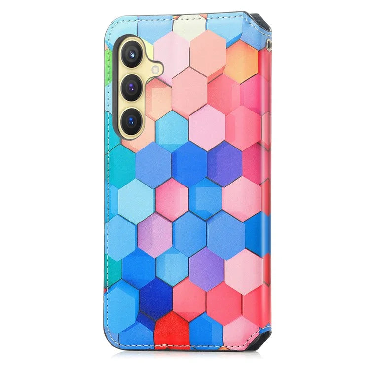 CASENEO 001 Series for Samsung Galaxy S24+ Leather Case RFID Blocking Phone Wallet Cover