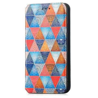 CASENEO 001 Series for Samsung Galaxy S24 Case RFID Blocking Wallet Pattern Phone Cover