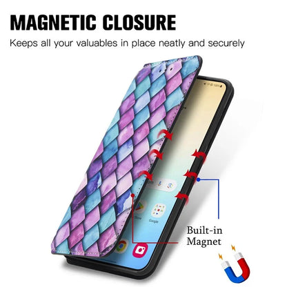 CASENEO 001 Series for Samsung Galaxy S24 Case RFID Blocking Wallet Pattern Phone Cover