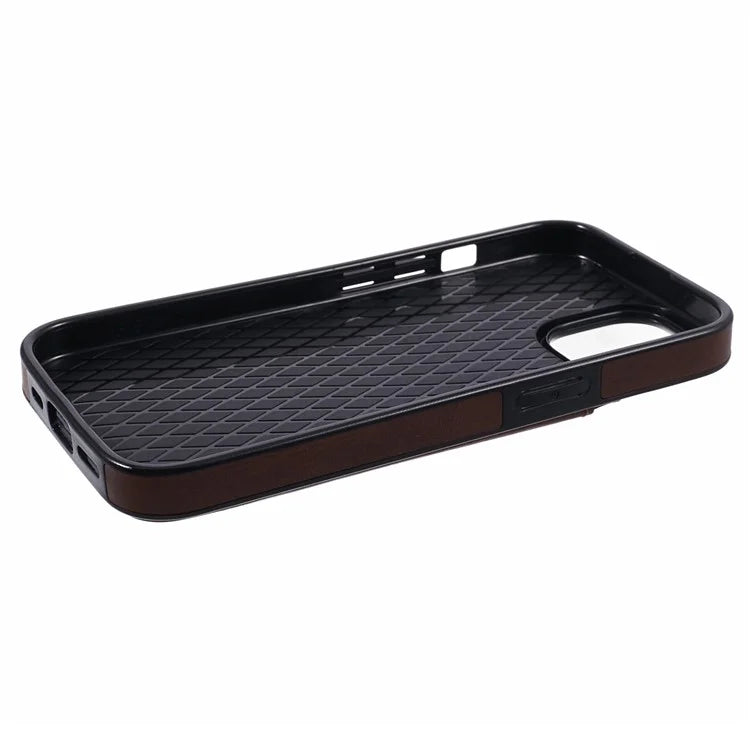 For iPhone 13 6.1 inch Case Retro PU Leather+TPU Kickstand Phone Cover with Card Slots