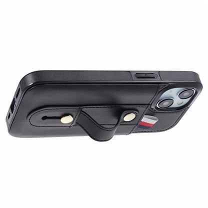 For iPhone 13 6.1 inch Case Retro PU Leather+TPU Kickstand Phone Cover with Card Slots