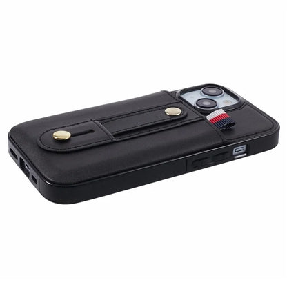 For iPhone 13 6.1 inch Case Retro PU Leather+TPU Kickstand Phone Cover with Card Slots