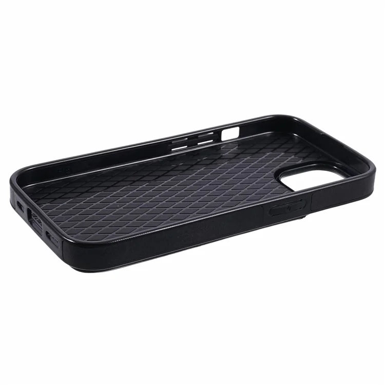 For iPhone 13 6.1 inch Case Retro PU Leather+TPU Kickstand Phone Cover with Card Slots