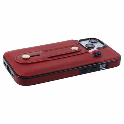 For iPhone 13 6.1 inch Case Retro PU Leather+TPU Kickstand Phone Cover with Card Slots