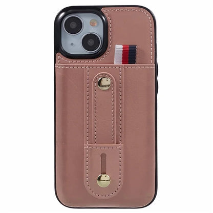 For iPhone 13 6.1 inch Case Retro PU Leather+TPU Kickstand Phone Cover with Card Slots