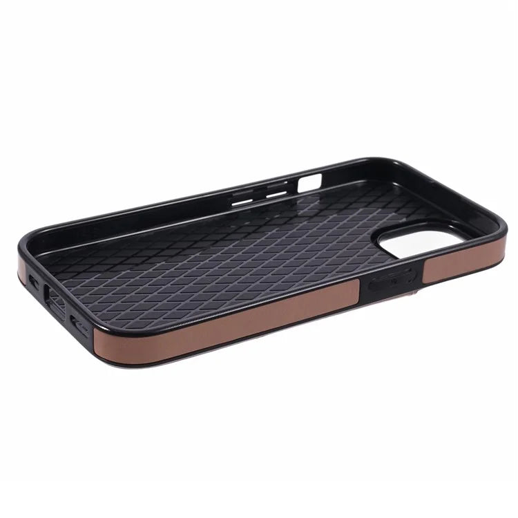 For iPhone 13 6.1 inch Case Retro PU Leather+TPU Kickstand Phone Cover with Card Slots