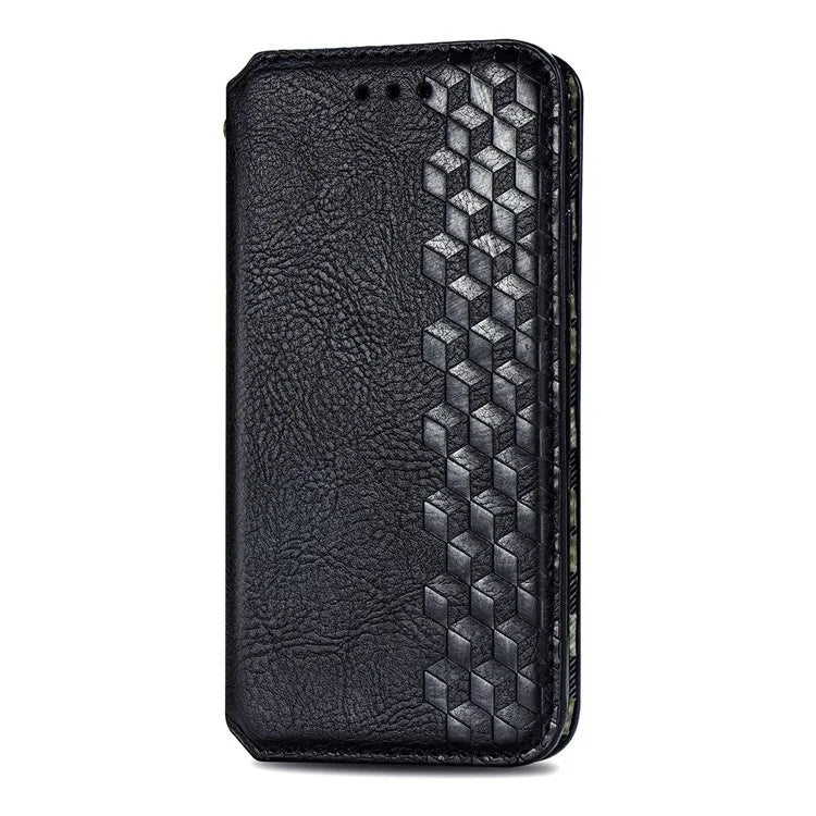 For Samsung Galaxy S24+ Cell Phone Case Imprint Rhombus Pattern Wallet Stand Cover
