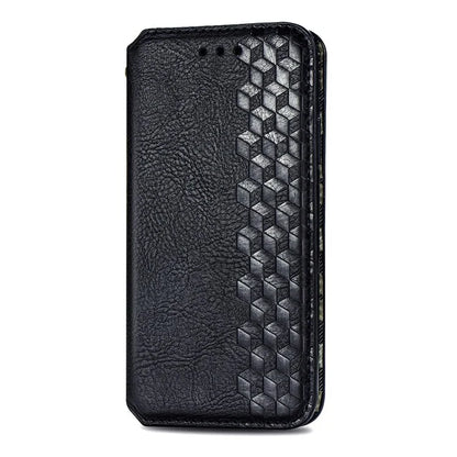 For Samsung Galaxy S24+ Cell Phone Case Imprint Rhombus Pattern Wallet Stand Cover