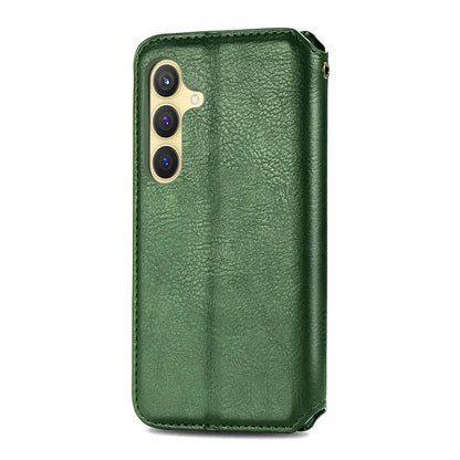 For Samsung Galaxy S24+ Cell Phone Case Imprint Rhombus Pattern Wallet Stand Cover