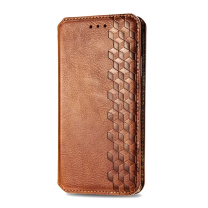 For Samsung Galaxy S24+ Cell Phone Case Imprint Rhombus Pattern Wallet Stand Cover