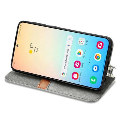 For Samsung Galaxy S24+ Cell Phone Case Imprint Rhombus Pattern Wallet Stand Cover