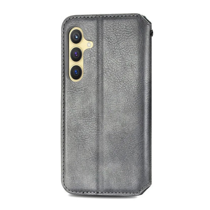 For Samsung Galaxy S24+ Cell Phone Case Imprint Rhombus Pattern Wallet Stand Cover