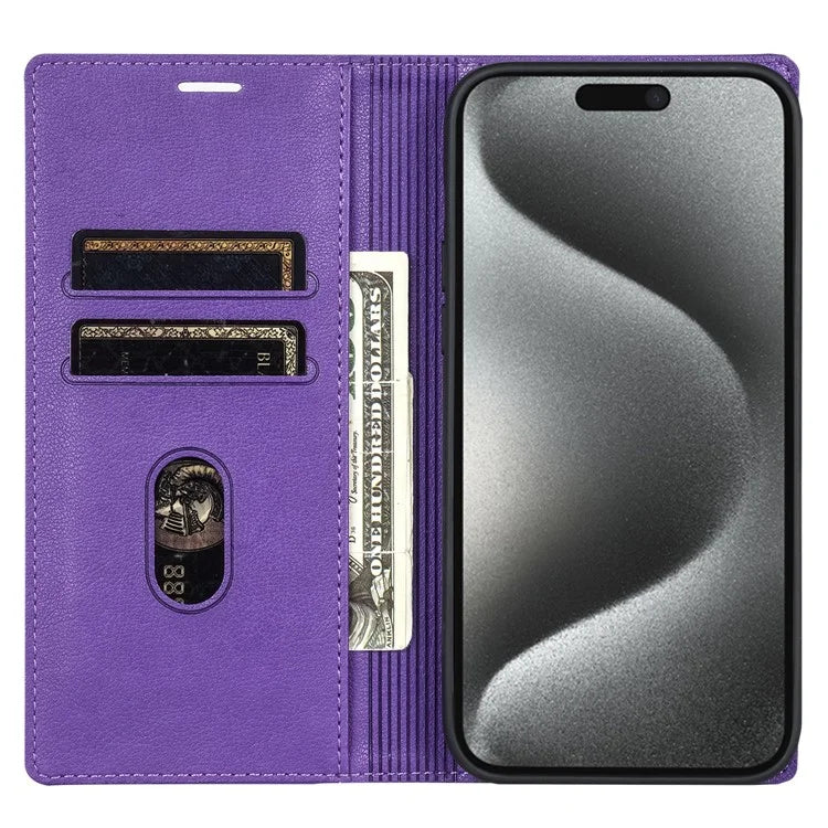 BKS-001 For iPhone 14 Pro Max Magnetic Case PU Leather Phone Stand Cover