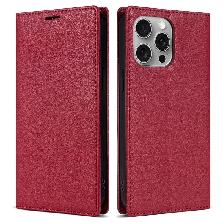 BKS-001 For iPhone 15 Pro Max Case Wallet Stand PU Leather Phone Protector