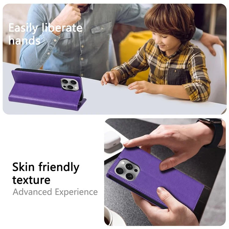 BKS-001 For iPhone 15 Pro Max Case Wallet Stand PU Leather Phone Protector