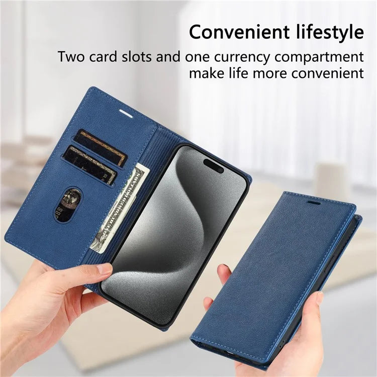 BKS-001 For iPhone 15 Pro Max Case Wallet Stand PU Leather Phone Protector