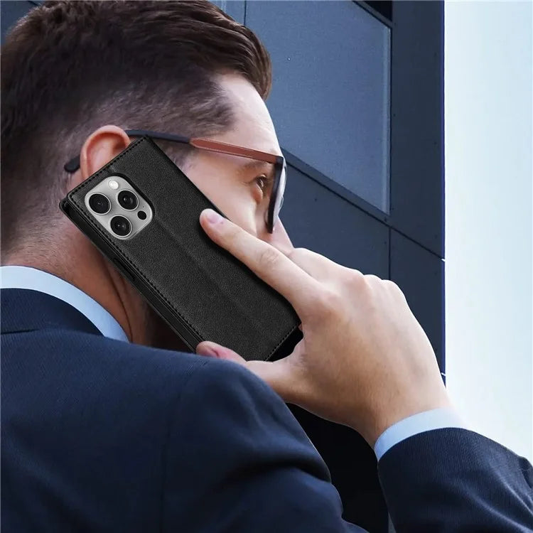 BKS-001 For iPhone 14 Pro Case Anti-drop PU Leather+TPU Phone Stand Cover
