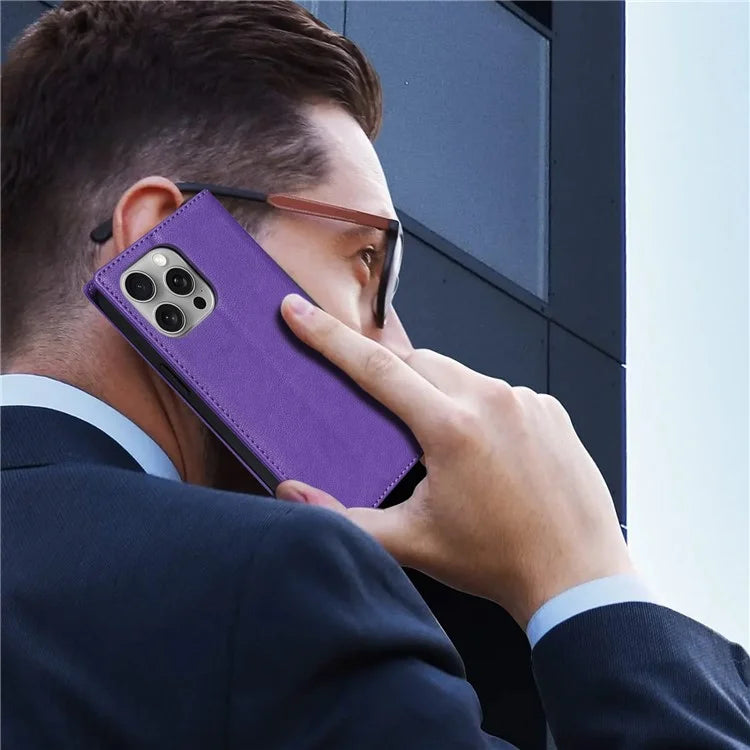 BKS-001 For iPhone 14 Pro Case Anti-drop PU Leather+TPU Phone Stand Cover