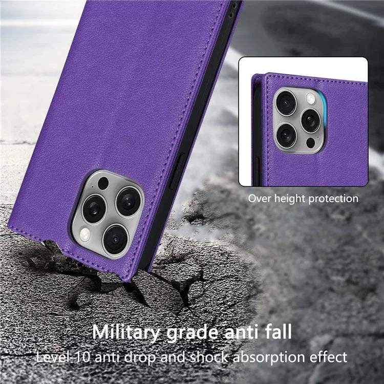 BKS-001 For iPhone 14 Pro Case Anti-drop PU Leather+TPU Phone Stand Cover