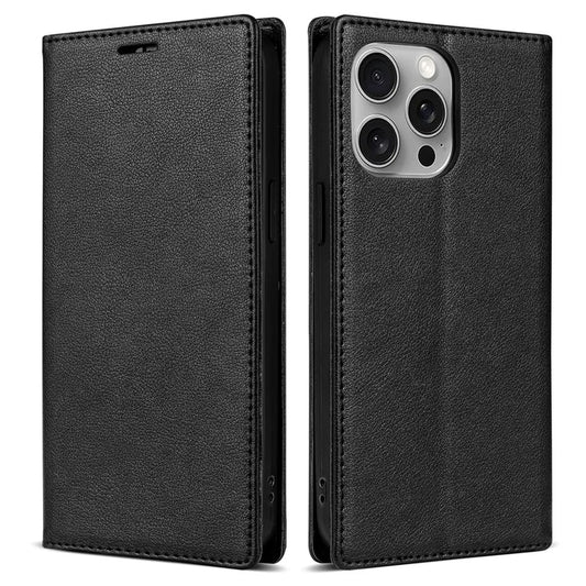 BKS-001 For iPhone 15 Pro Case PU Leather Smart Phone Cover with Card Holder