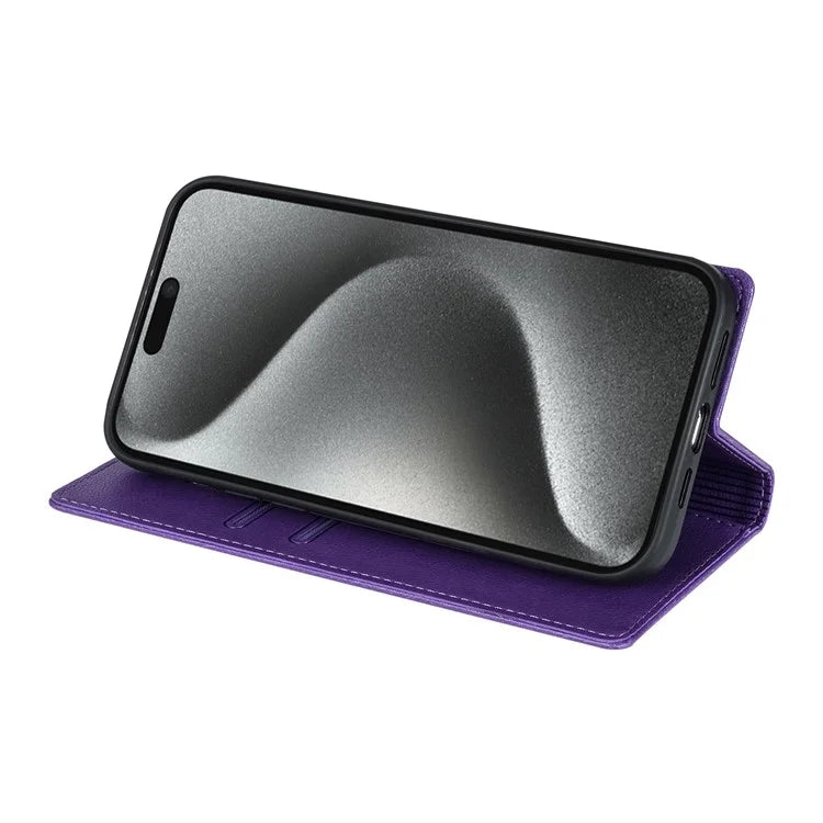 BKS-001 For iPhone 15 Pro Case PU Leather Smart Phone Cover with Card Holder
