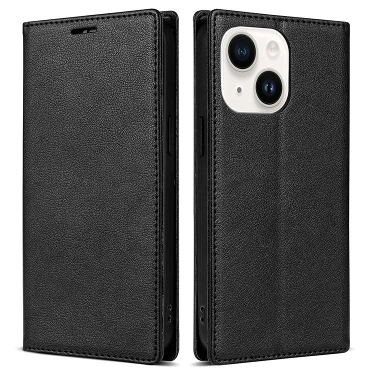 BKS-001 For iPhone 15 Plus PU Leather Case Stand Card Holder Phone Cover